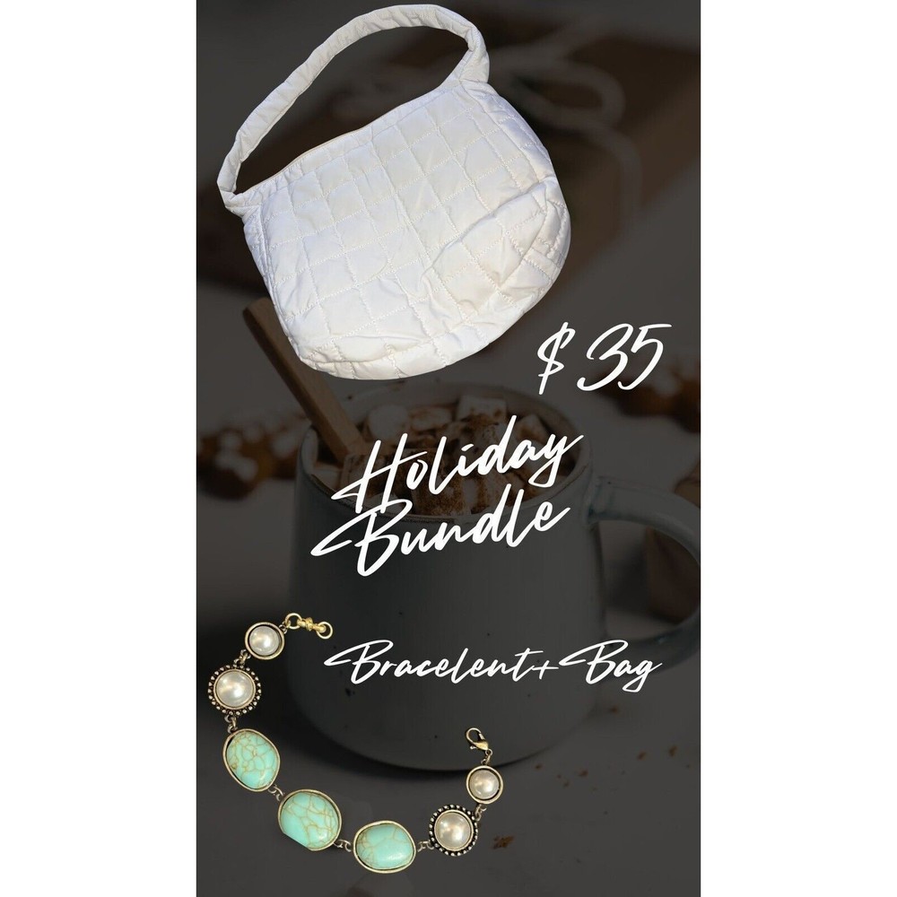 Puffy Quilt Style Shoulder Bag- White/cream